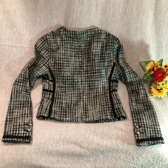 NWOT - Sparkly Silver, Black, Gray, & White Zip-up Jacket - Picture 10 of 16